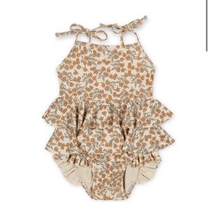 KONGES SLOJD | Manuca Frill Swimsuit, Orangery Beige 3Y